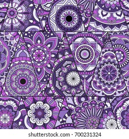 Seamless mandalas pattern. Vintage decorative elements with mandala. Hand drawn mandala background. Islam, Arabic mandala, Indian, mandala ottoman motifs. Perfect for printing on fabric or paper.