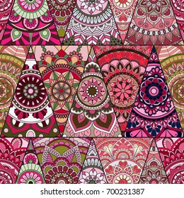 Seamless mandalas pattern. Vintage decorative elements with mandala. Hand drawn mandala background. Islam, Arabic mandala, Indian, mandala ottoman motifs. Perfect for printing on fabric or paper.