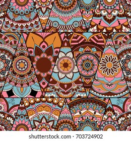 Seamless mandalas pattern. Vintage decorative elements with mandala. Hand drawn mandala background. Islam, Arabic mandala, Indian, mandala ottoman motifs. Perfect for printing on fabric or paper.
