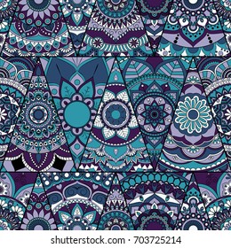 Seamless mandalas pattern. Vintage decorative elements with mandala. Hand drawn mandala background. Islam, Arabic mandala, Indian, mandala ottoman motifs. Perfect for printing on fabric or paper.
