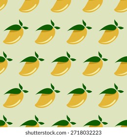 Nahtloses Mangomuster. Früchte Hintergrund. Mango Vektorgrafik
