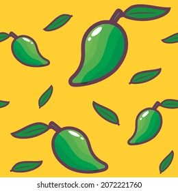 Seamless Mango Pattern vector wrapping paper texture, food packaging, Food Product, Textile for wall decoration can be used as background , label or Product Design.