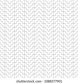 Seamless manji pattern. Interlocking chevrons background. Oriental symbols ornament. Traditional architecture wallpaper. Ancient ethnic mosaic motif. Digital paper, textile print. Vector art work.