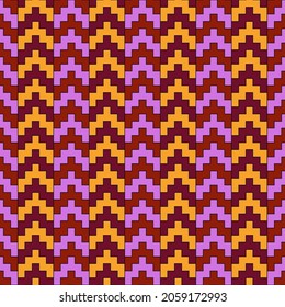 Seamless manji pattern. Interlocking chevrons background. Oriental symbols ornament. Traditional architecture wallpaper. Ancient ethnic mosaic motif. Digital paper, textile print. Vector art work.