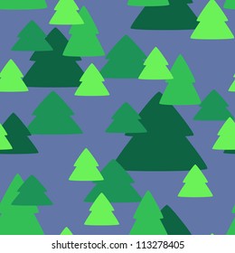 The seamless with many Christmas trees