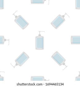 Seamless of many identical sanitizer in soap dispenser for disinfection. Disinfection consisting of accessory sanitizer in soap dispenser. Sanitizer in soap dispenser is main prevention disinfection.