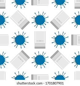 Seamless of many identical sanitizer in soap dispenser for disinfection. Disinfection consisting of accessory sanitizer in soap dispenser. Sanitizer in soap dispenser is main prevention disinfection.