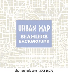 Seamless Map Of The City. Repeating Urban Pattern.  Editable  Street Scheme Of A Fictional Generic Town. Abstract Municipality Background. Stock Vector Image