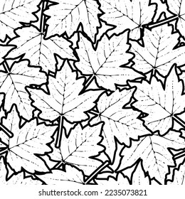 seamless maple leaf black only