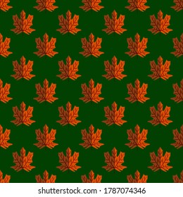 Seamless Maple Leaf Pattern vector illustration bright