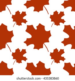 Seamless maple leaf pattern. Vector illustration.