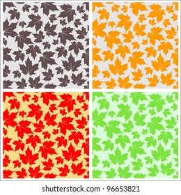 Seamless Maple Leaf Pattern Vector Illustration