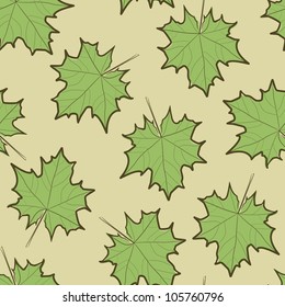 The seamless with maple leaves