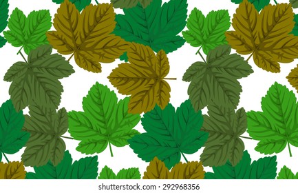 Seamless with maple leaves on a white background