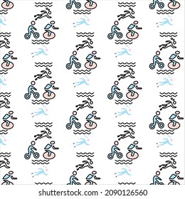Seamless marathon pattern design and background art