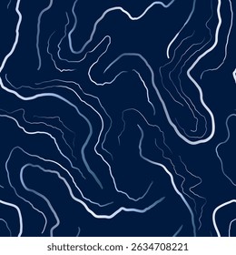 mármore sem costura abstrato linhas onduladas padrão fundo azul escuro elegante textura de design moderno