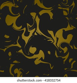 Seamless marble background of black and gold pattern