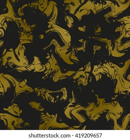 Seamless marble background of black and gold pattern