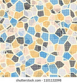 Seamless marble camouflage. Color chaos. Angular figures. Granite texture. A grid of small squares.