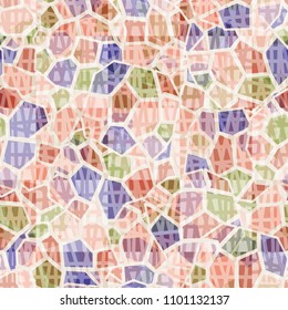 Seamless marble camouflage. Color chaos. Angular figures. Granite texture. A chess net made of their torn squares.