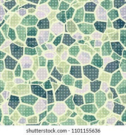 Seamless marble camouflage. Color chaos. Angular figures. Granite texture. A grid of small squares.