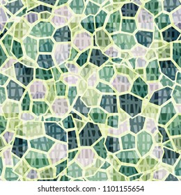 Seamless marble camouflage. Color chaos. Angular figures. Granite texture. A chess net made of their torn squares.