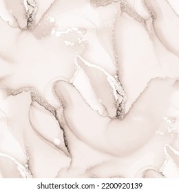 Seamless Marble Gold. Beige Light Painting. Brown Color Background. Cream Ink Tile. Brown Floor Texture. Alcohol Ink Gold Background. Tonal Marble Background. Tonal Abstract Marble. Modern Alcohol Ink