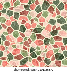 Seamless marble pattern. Camouflage texture. Multicolored elements. A grid consisting of chaos of squares.