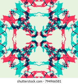 Seamless marble pattern. Hand painted ink texture. Double exposition background