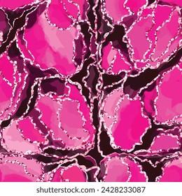 Seamless marble pattern with pink and black background. Abstract marble vector design. Beautiful backdrop for sport textile, wrapping paper