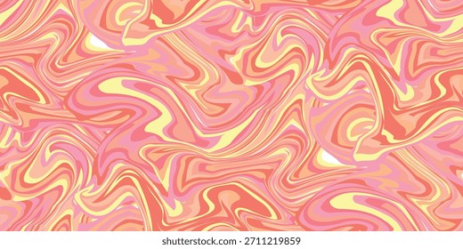 Vector de textura Abstractas de remolino de mármol sin costuras: patrón líquido fluido con fondo de onda vibrante, diseño artístico de pintura en remolino para Fondo de pantalla, marca, empaque y estampado decorativo moderno