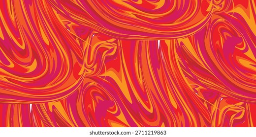 Vector de textura Abstractas de remolino de mármol sin costuras: patrón líquido fluido con fondo de onda vibrante, diseño artístico de pintura en remolino para Fondo de pantalla, marca, empaque y estampado decorativo moderno