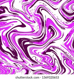 Seamless marble texture, abstract liquid background. Pink, violet, purple abstract pattern. Vector backdrop.