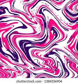 Seamless marble texture, abstract liquid background. Pink, violet, purple abstract pattern. Vector backdrop.