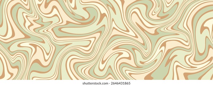A seamless marbled swirl pattern in soft beige, cream, and mint green tones, evoking a fluid, organic, and retro inspired aesthetic.