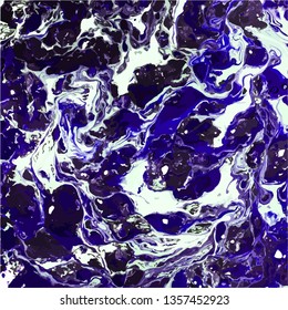 Seamless marbling texture design in navy blue, green turquoise, aquamarine texture. Vector illustration. Abstract ocean, Natural Luxury