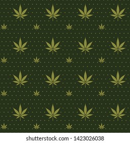 Seamless marijuana cannabis pattern vector image    illustration
