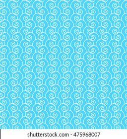 Seamless marine background in flat style. For design of covers, printing on fabric or paper