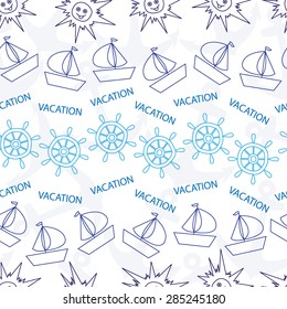 seamless marine pattern