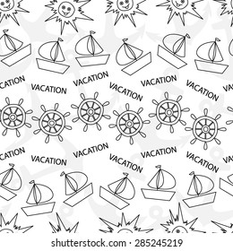 seamless marine pattern