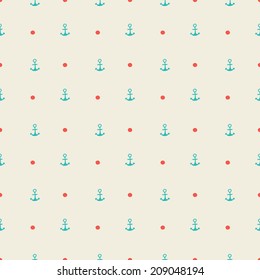 Seamless marine pattern "Anchors & dots"