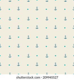 Seamless marine pattern "Anchors & dots"