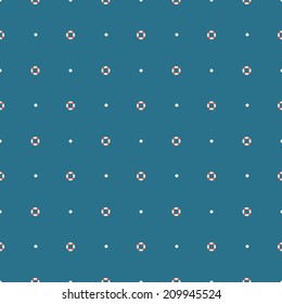 Seamless marine pattern "Lifebuoy & dots"