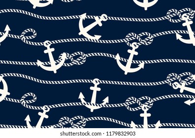 seamless marine pattern, rope weave