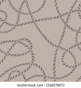 Seamless marine rope knot pattern. Endless illustration with color rope ornament and nautical sea knots. Trendy maritime style background. Rope texture. For textile, fabric prints, wrapping. 