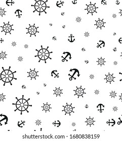 Seamless marine vector background in anchors