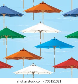 Seamless Market Umbrella Pattern Background