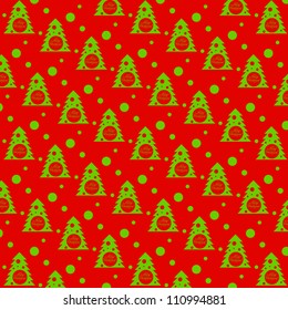 Seamless "Marry Christmas" background in red and green