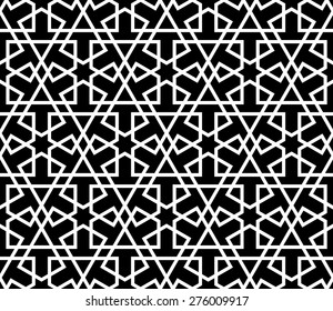 Seamless Mashrabiya Style Pattern In Black