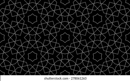 Seamless Mashrabiya Style Pattern in Black